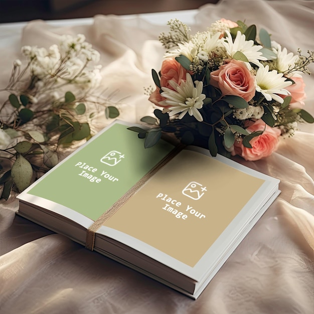 PSD album design templates with flower deco