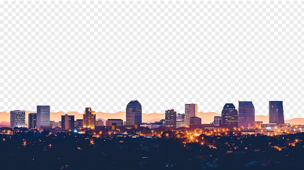 Albuquerque city skyline isolated on transparent background