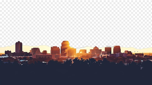 Albuquerque city skyline isolated on transparent background