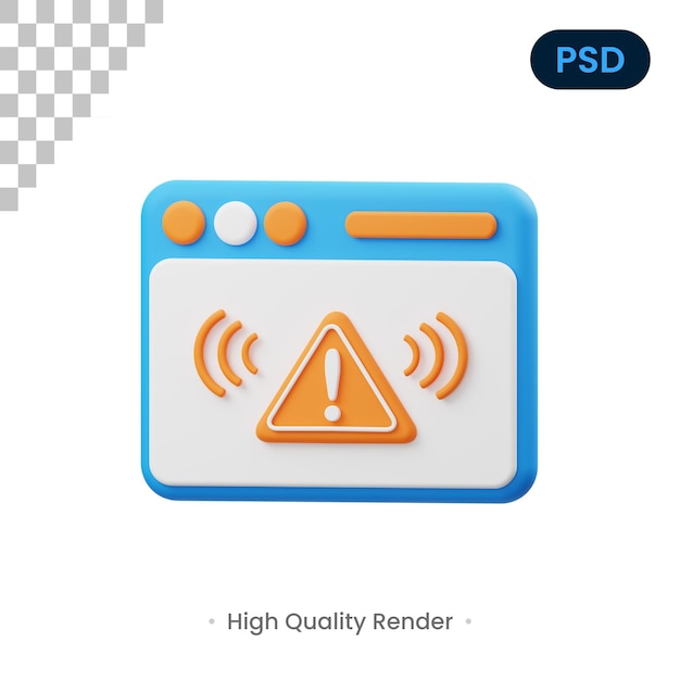 Alert 3D Render Illustration Premium Psd