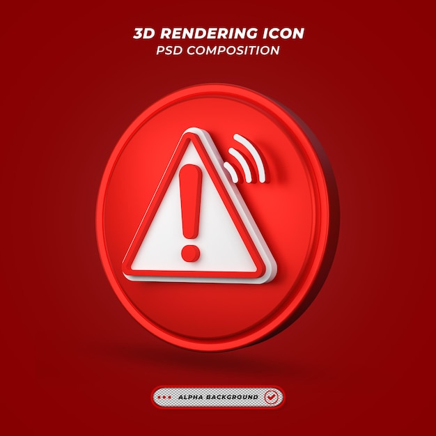 Alert Icon in 3D Rendering