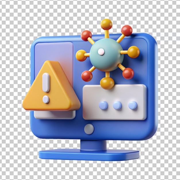 alert and warning icon 3d rendering