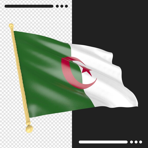 Algeria flag 3d rendering isolated