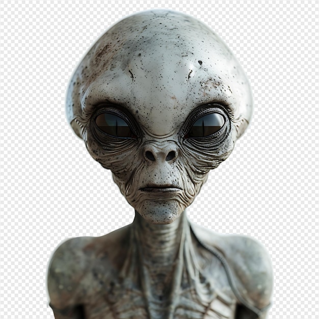 An alien on isolated transparent background