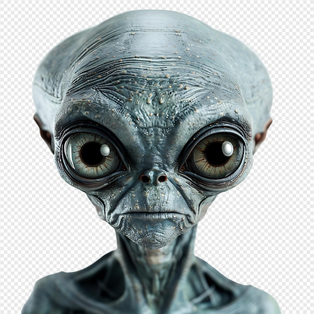 An alien on isolated transparent background