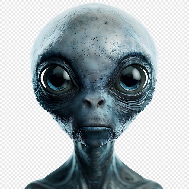 PSD an alien on isolated transparent background