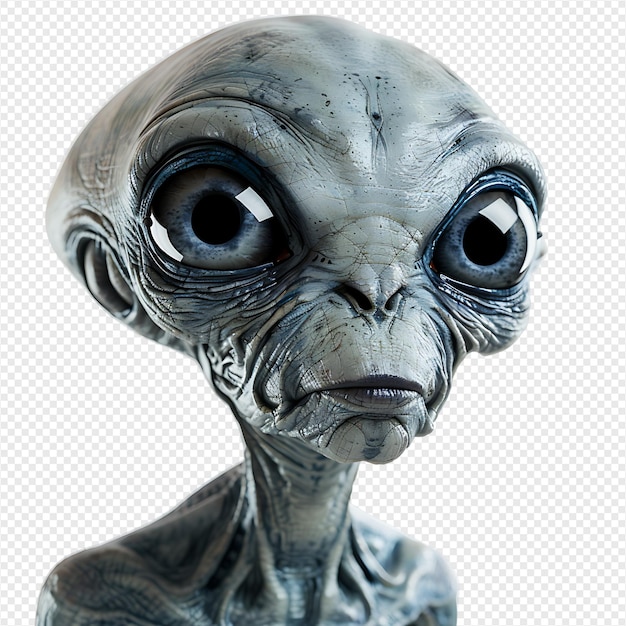 An alien on isolated transparent background