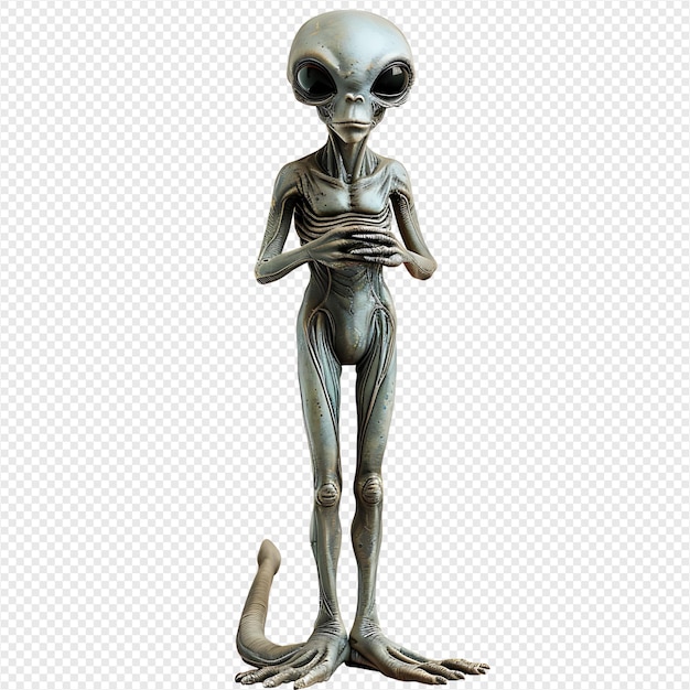 An alien on isolated transparent background