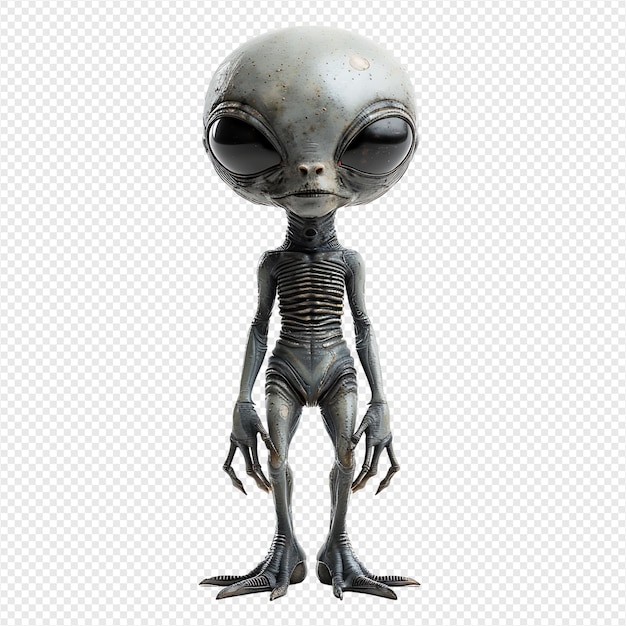 PSD an alien on isolated transparent background