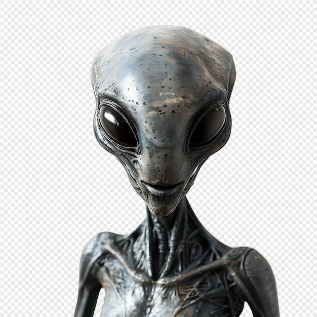 PSD an alien on isolated transparent background