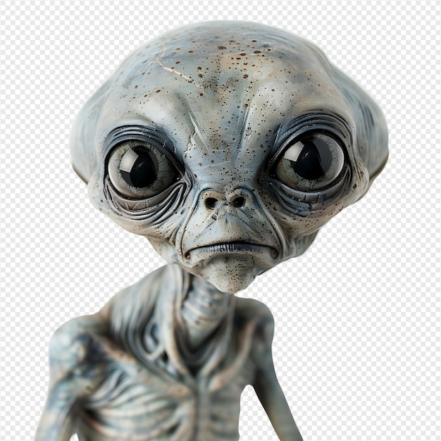 An alien on isolated transparent background