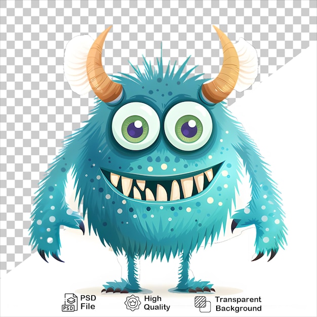 PSD alien monster cartoon design isolated on transparent background