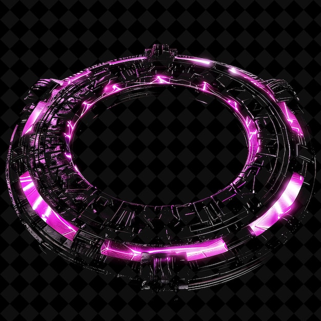 Alien Stargate With Extraterrestrial Technology and Cryptic PNG Y2K Shape Neon Color Collection