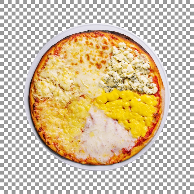 All type of cheese pizza isolated on transparent background