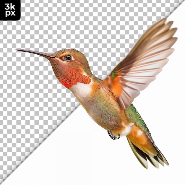 Allens Hummingbird Isolated on Transparent Background