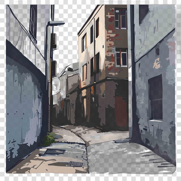 Alleyways transparent background vector element