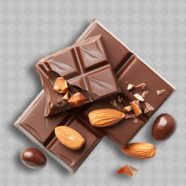 Almond Cherry Chocolate With Light Brown and Smooth Texture Yummy Chocolate in PNG Format