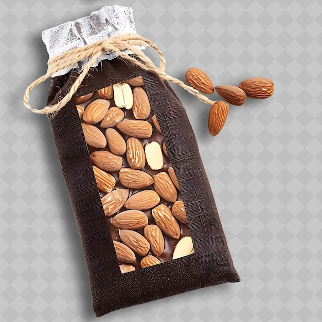 PSD almond chocolate with dark chocolate base and golden brown a yummy chocolate in png format