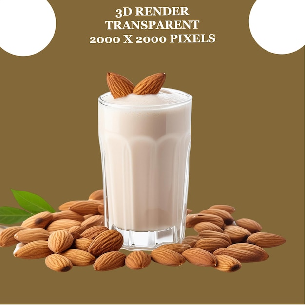 Almond Milk With White Background