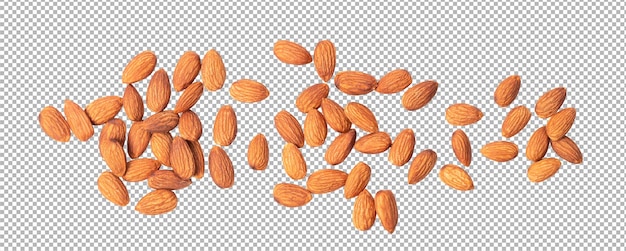 Almond nuts isolated on alpha layer