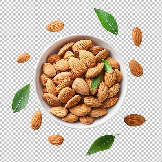 almond nuts isolated on white background