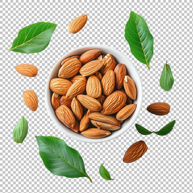 almond nuts isolated on white background