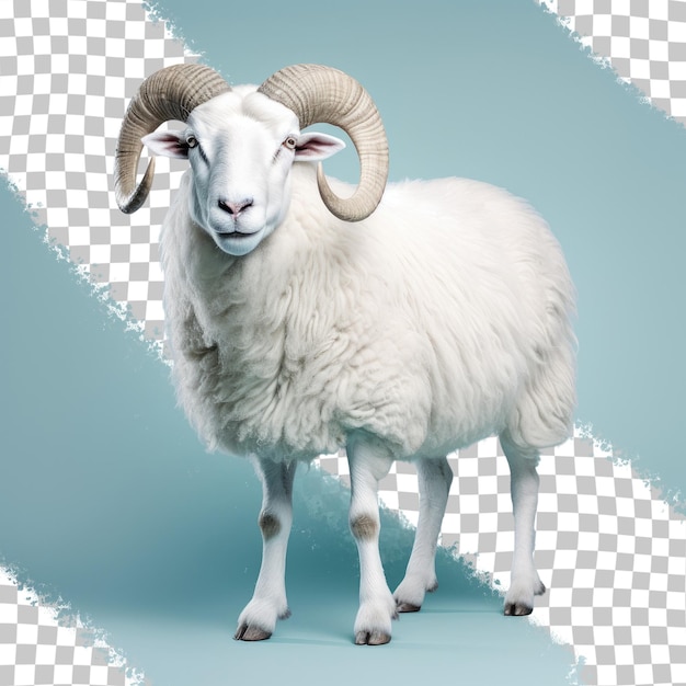 Alone on transparent background ram in white