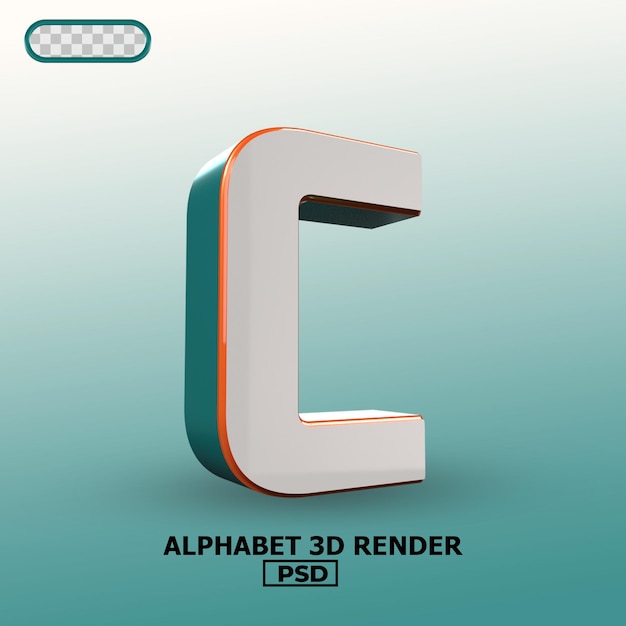 Alphabet 3D Render 00C