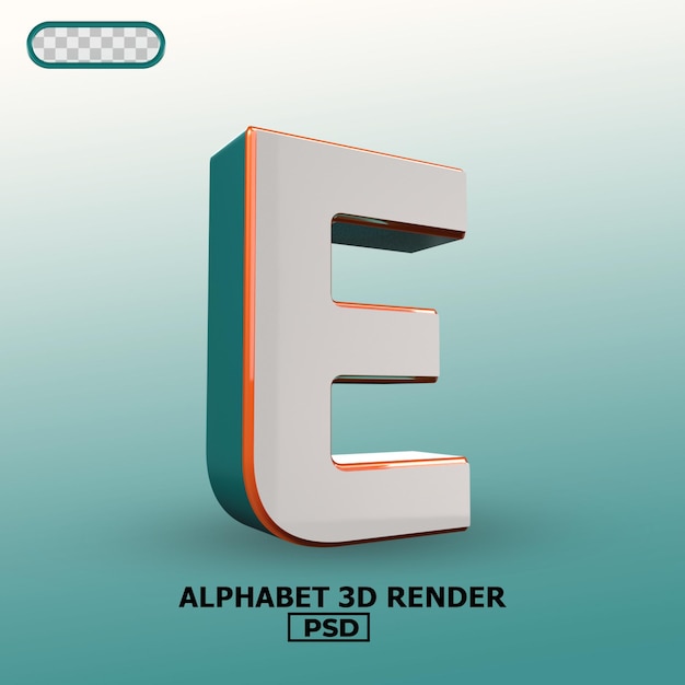 Alphabet 3D Render 00E