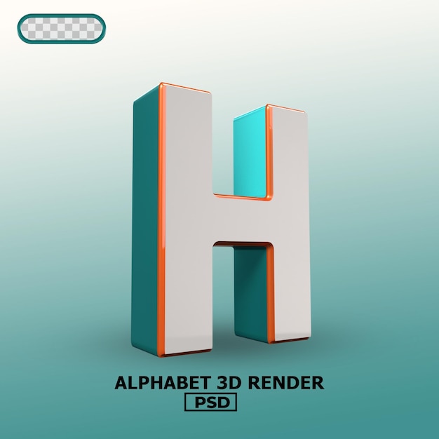 Alphabet 3D Render 00H