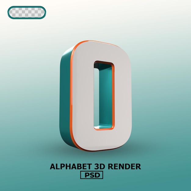 Alphabet 3D Render 00O