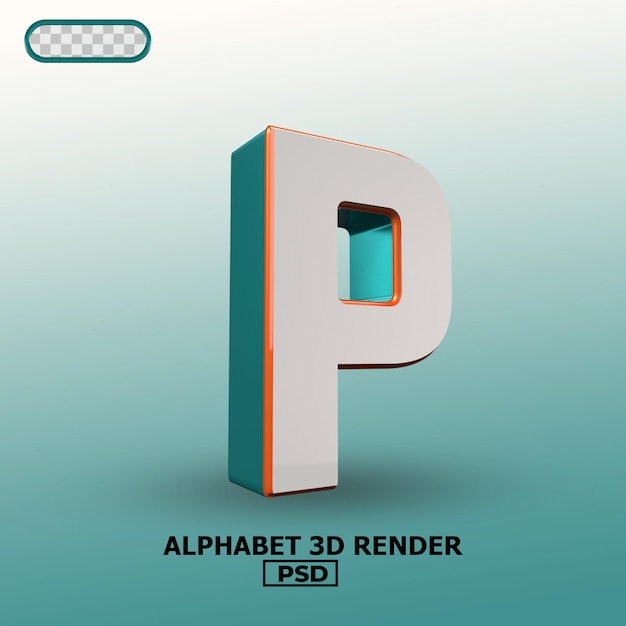 Alphabet 3D Render 00P