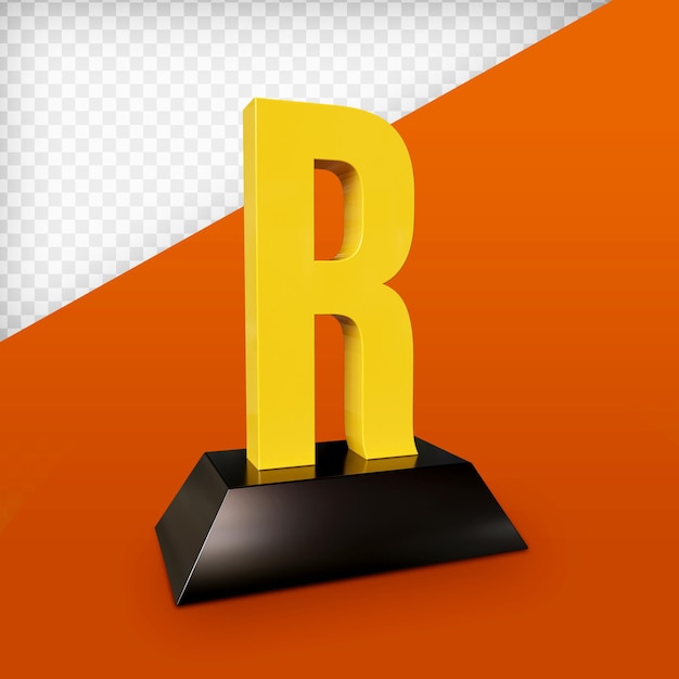 alphabet 3d render premium ps