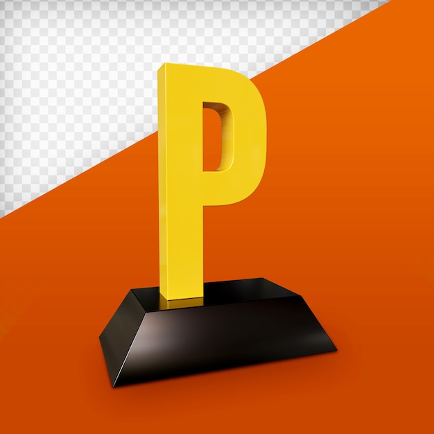 alphabet 3d render premium ps