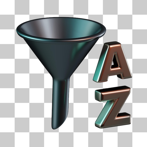 Alphabet Ascending Order 3D Icon