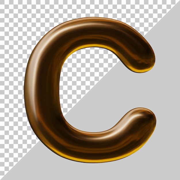 Alphabet letter c design in 3d render