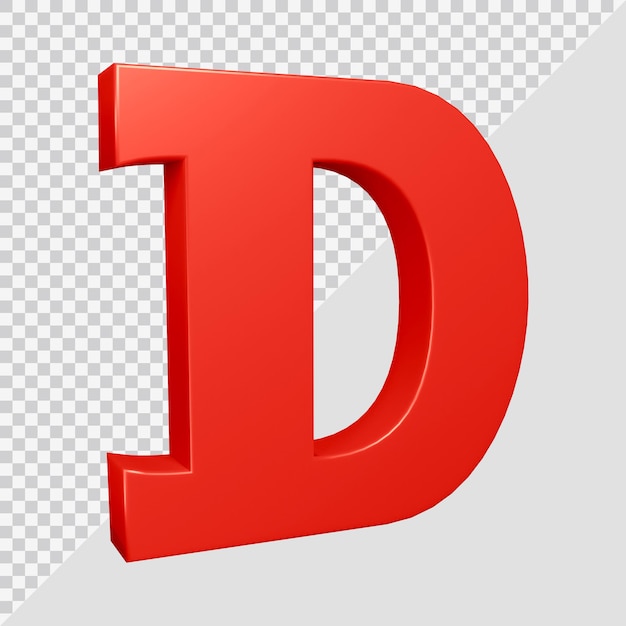 Alphabet letter d 3d render