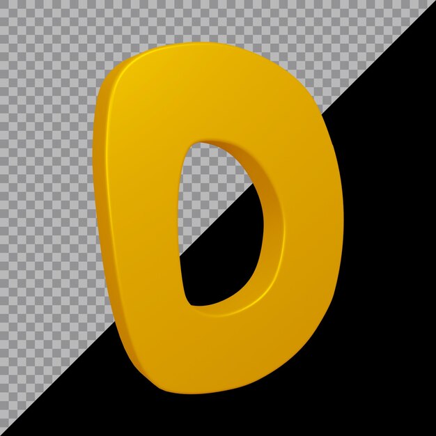 Alphabet letter d 3d render