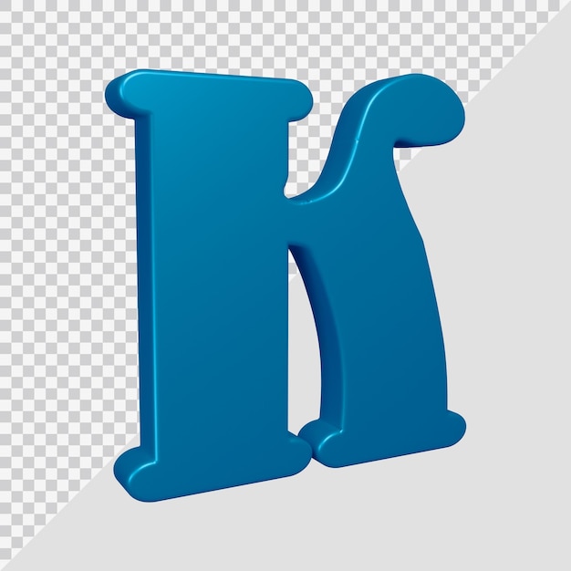 Alphabet letter k 3d render