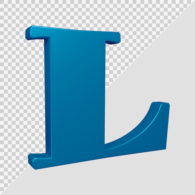 Alphabet letter l 3d render