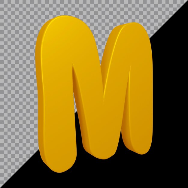 Alphabet letter m 3d render