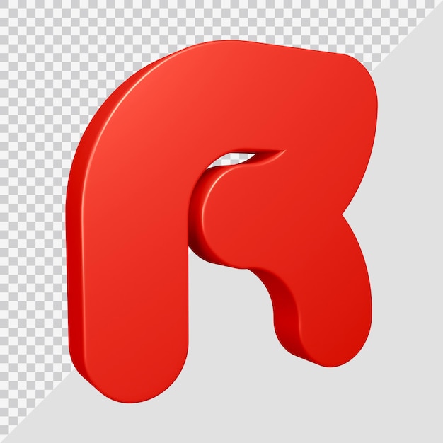 Alphabet letter r 3d render