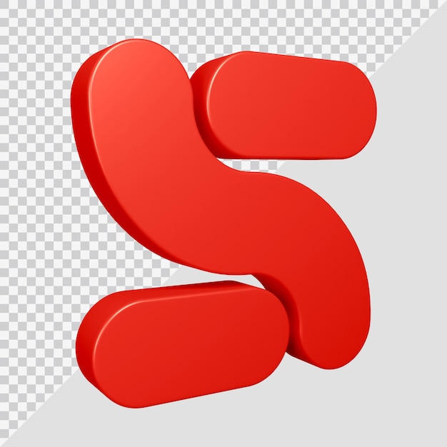 Alphabet letter s 3d render