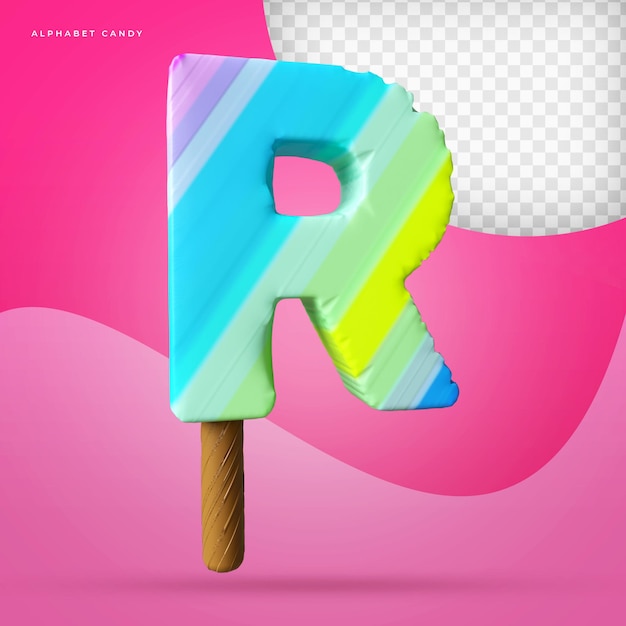 Alphabet lollipop 3d render premium