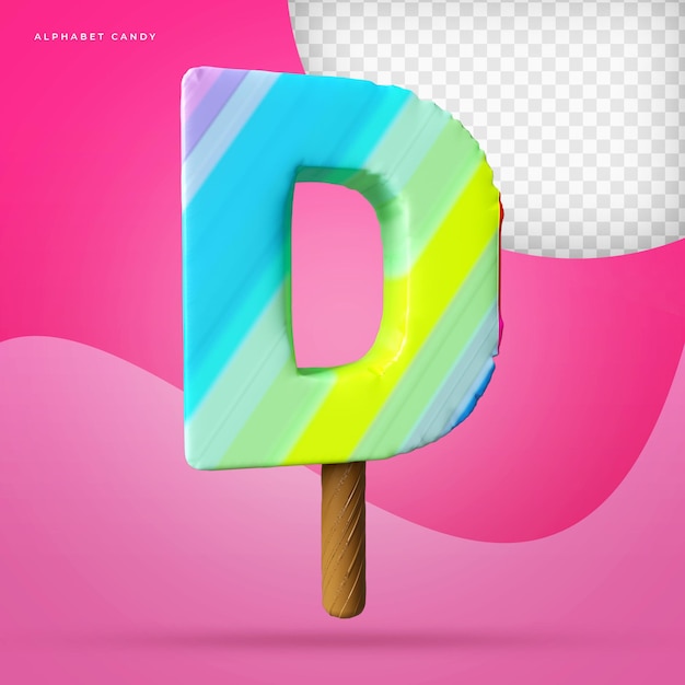 Alphabet lollipop 3d render premium