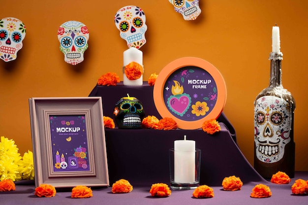 PSD altar with 'día de muertos' elements