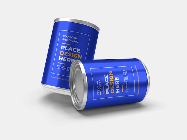 Aluminium Food Can Packaging Mockup