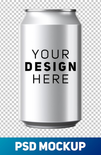 Aluminum Can For Mockup Isolated on Transparent Background