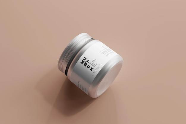 Aluminum Cosmetic Jar Mockup