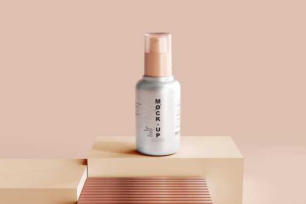 Aluminum Cosmetic Spray Bottle Mockup